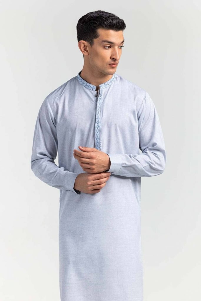 Gul Ahmed Green Semi Fashion Kurta in Arizalife Bangladesh KE-1449