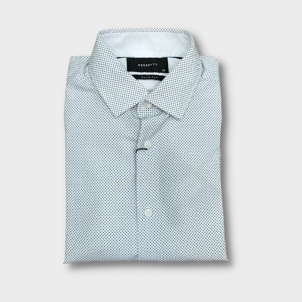 Export Quality White n Black Dot Formal Shirt for Men in Bd