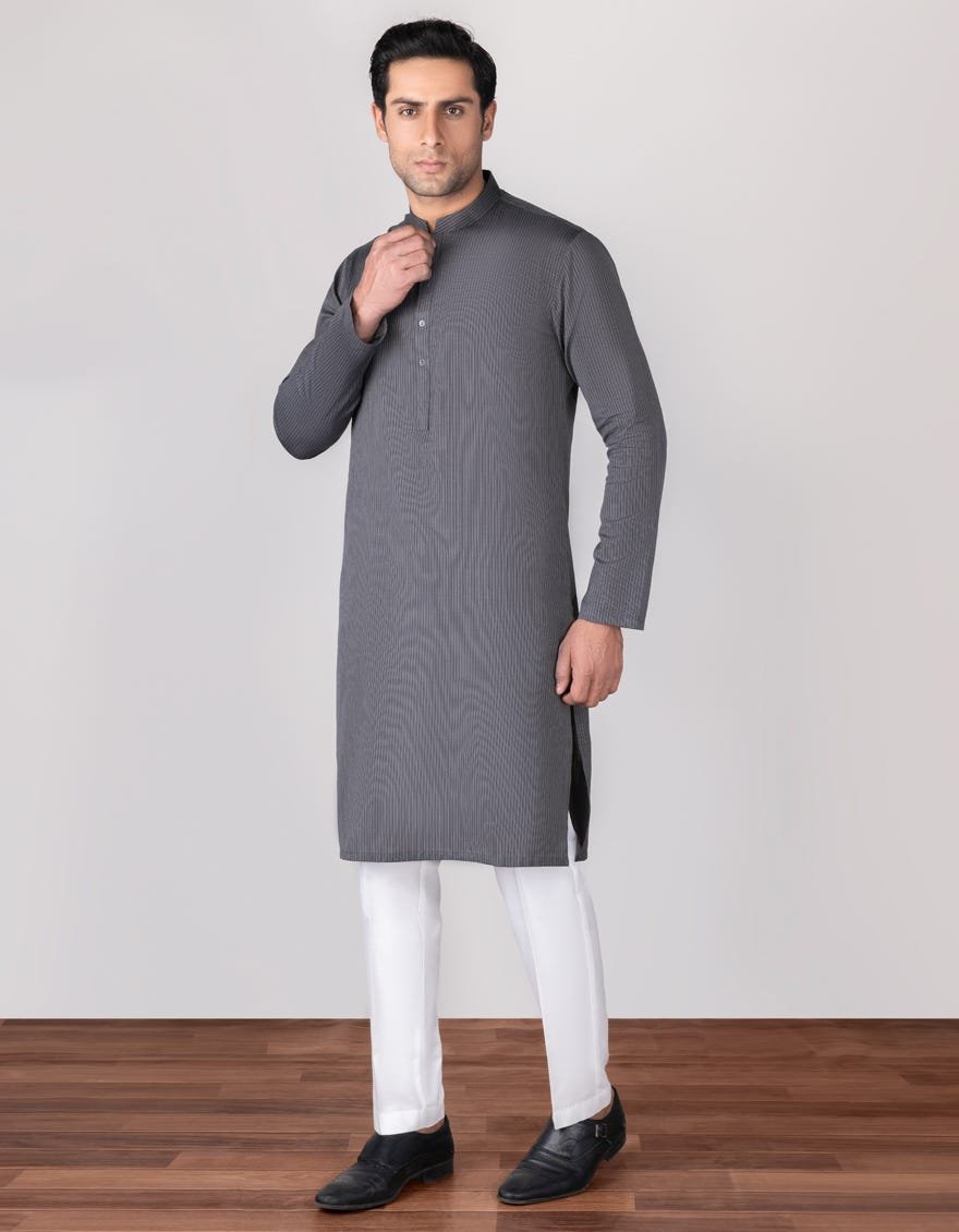 Junaid jamshed black kurta sale