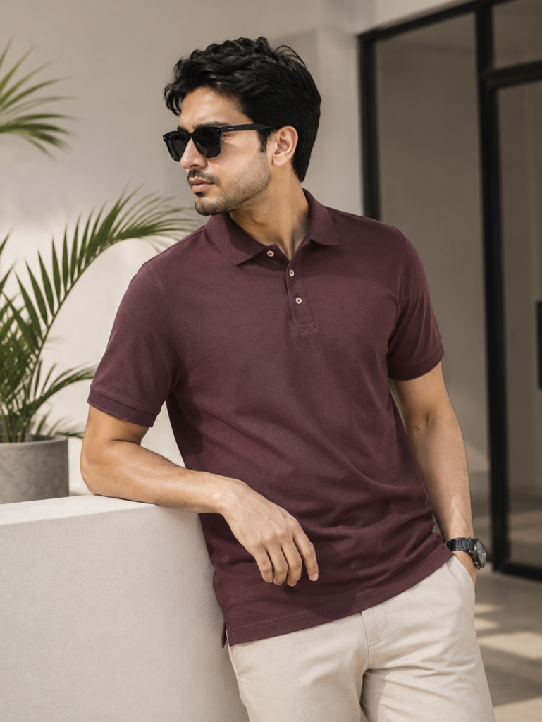 Bytom Knitted Cotton Polo Coffee For Men in Bangladesh