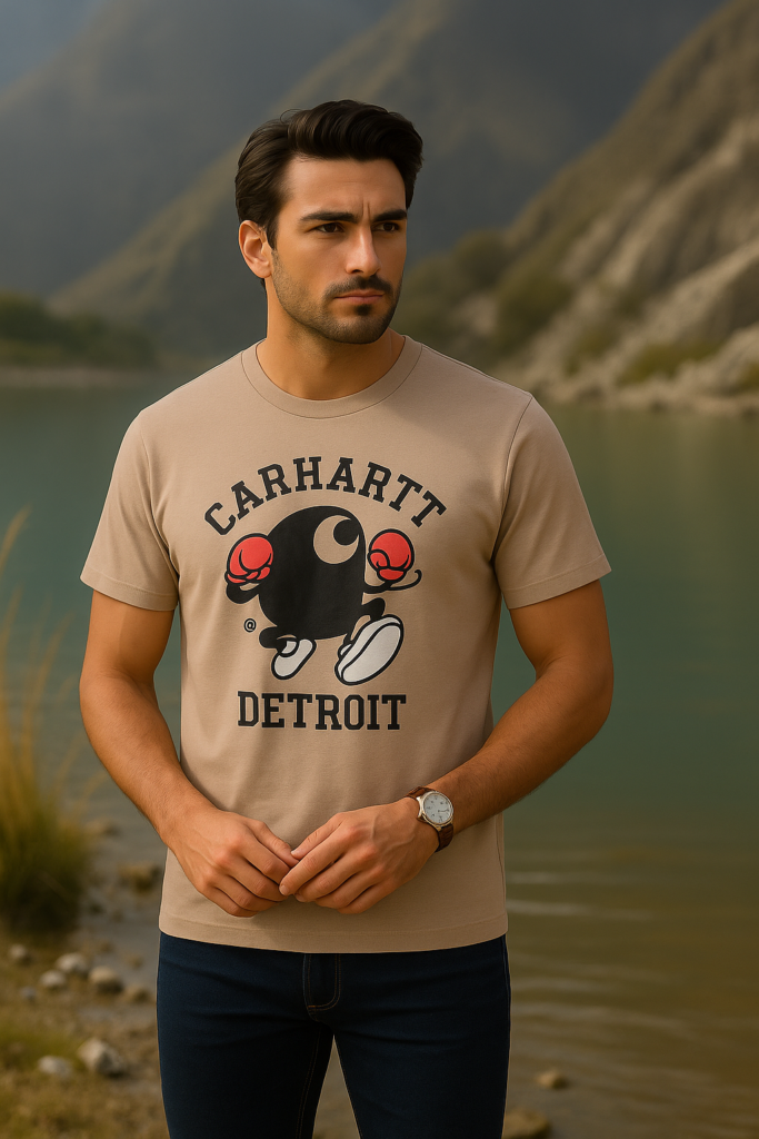 Original Carhatt Light Beige Color T-shirt in Bangladesh