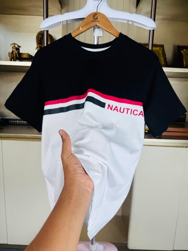 Original Nautica Black White Mixed T-shirt in Bangladesh