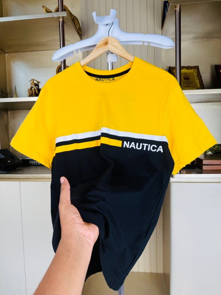 Original Nautica Yellow Black Mixed T-shirt in Bangladesh
