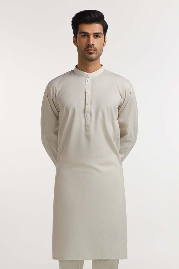 Gul Ahmed Ash Grey Basic Kurta KR-PLN24-039