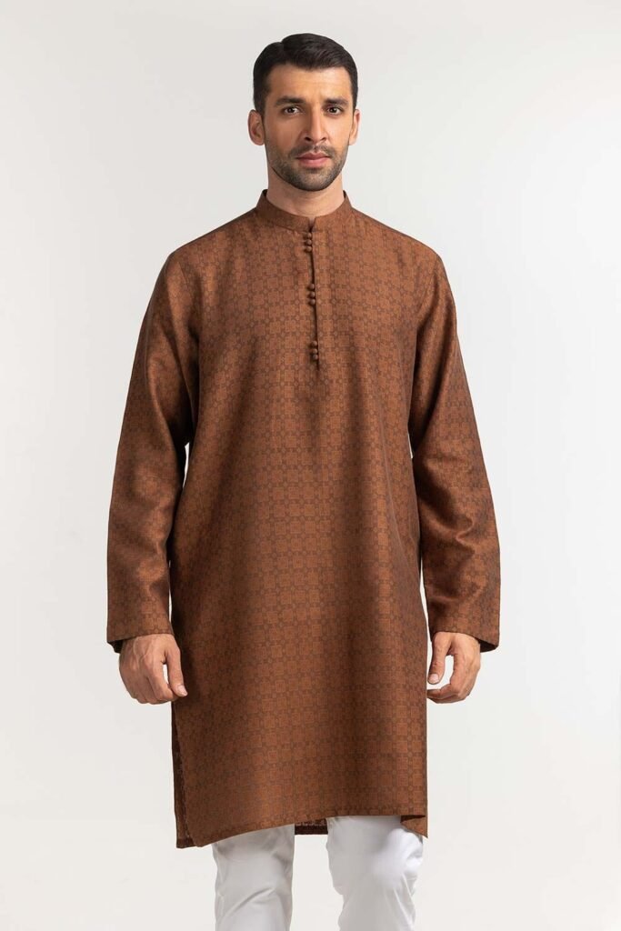 Gul Ahmed Brown Styling Kurta KR-STY24-051