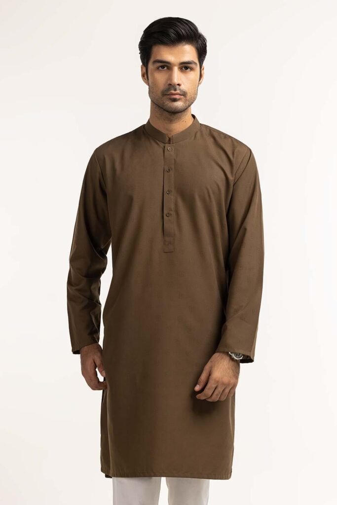 Gul Ahmed Brown Styling Kurta KR-STY24-056