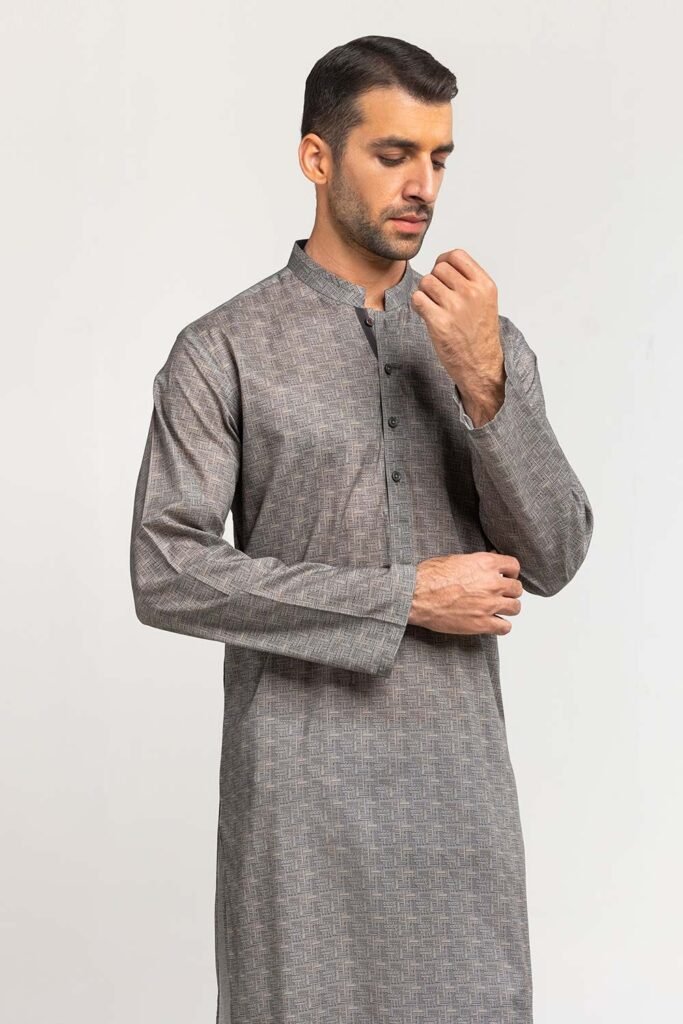 Gul Ahmed Grey Styling Kurta KR-STY24-058