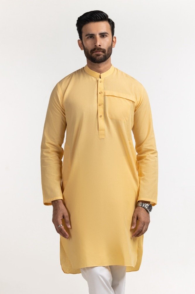 Gul Ahmed Yellow Basic Kurta KR-STY24-013