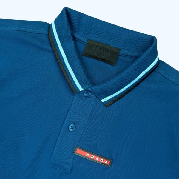 PRADA SPANDEX COTTON POLO P.BLUE For Men