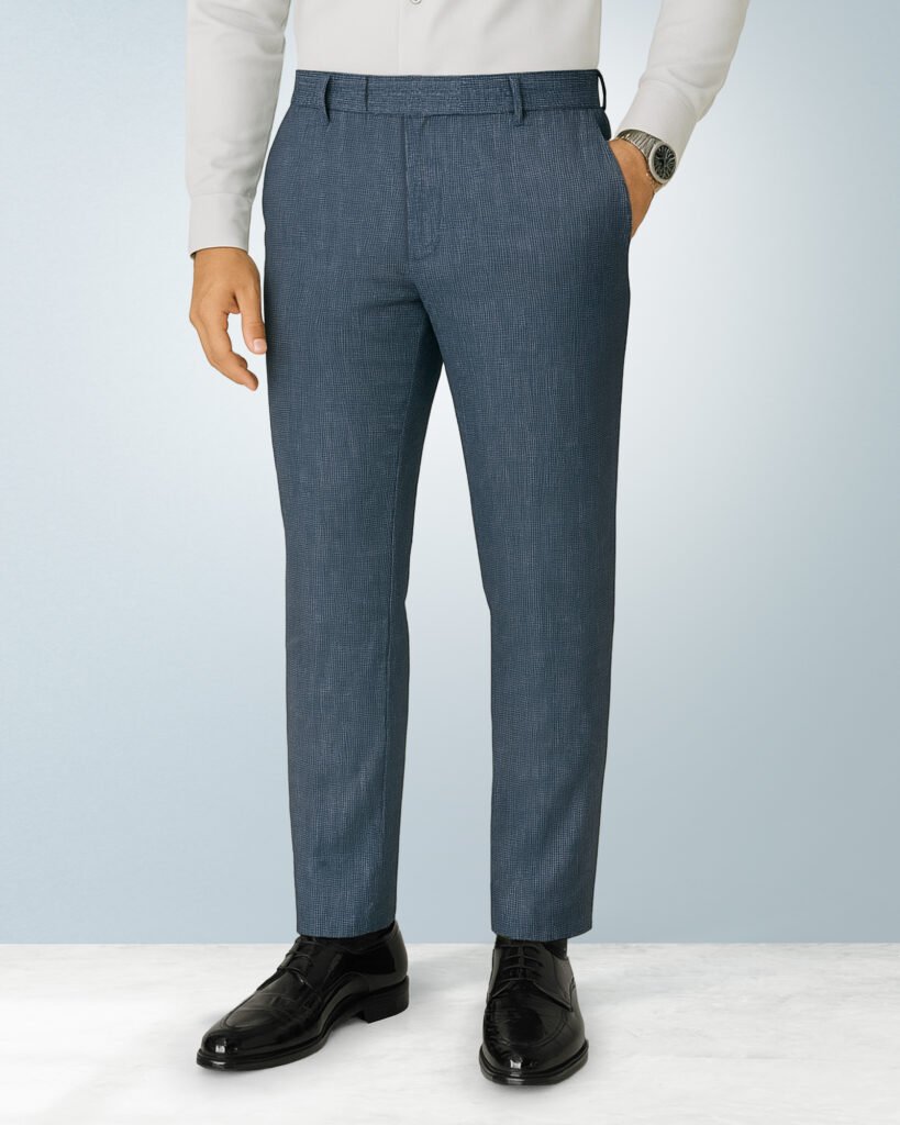 Knit Spandex Cotton Blue.G Slim Fit Mens Formal Pant