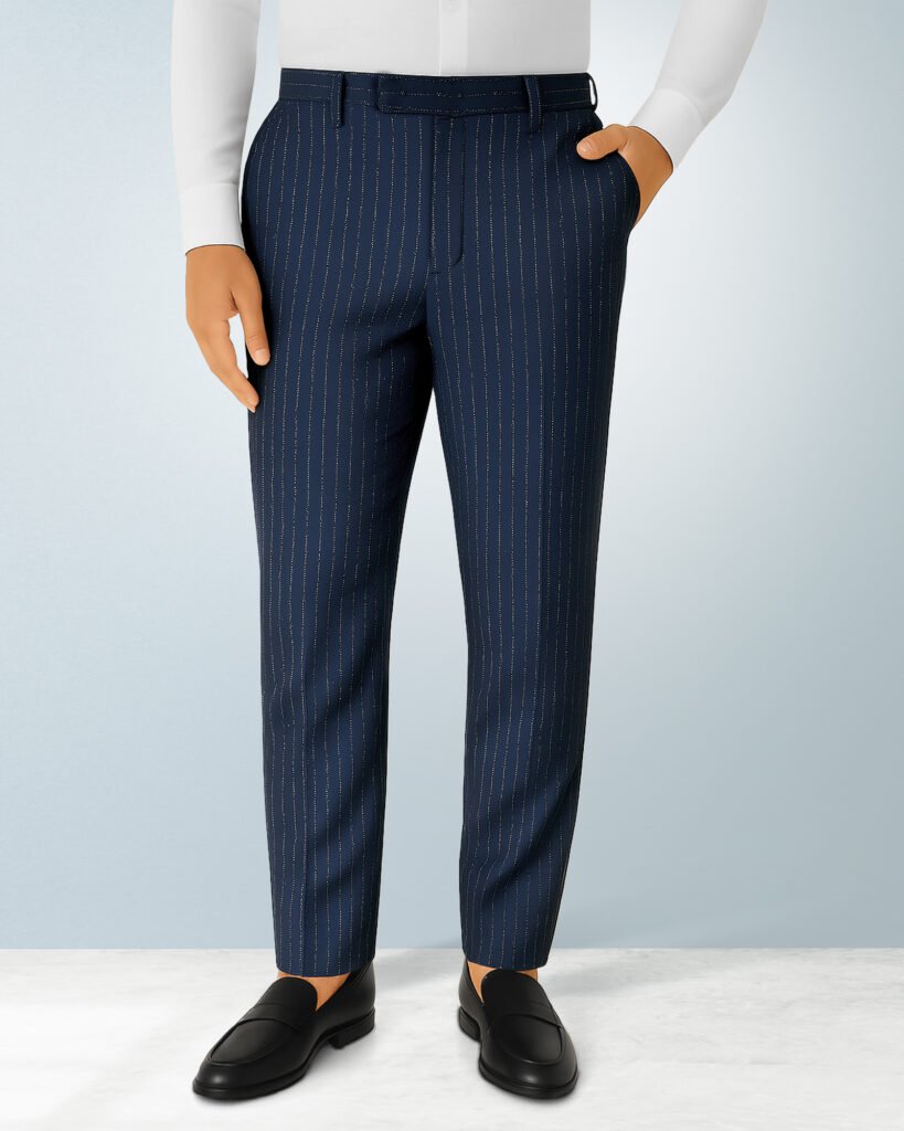 Knit Spandex Cotton N.Blue Slim Fit Mens Formal Pant in Bangladesh