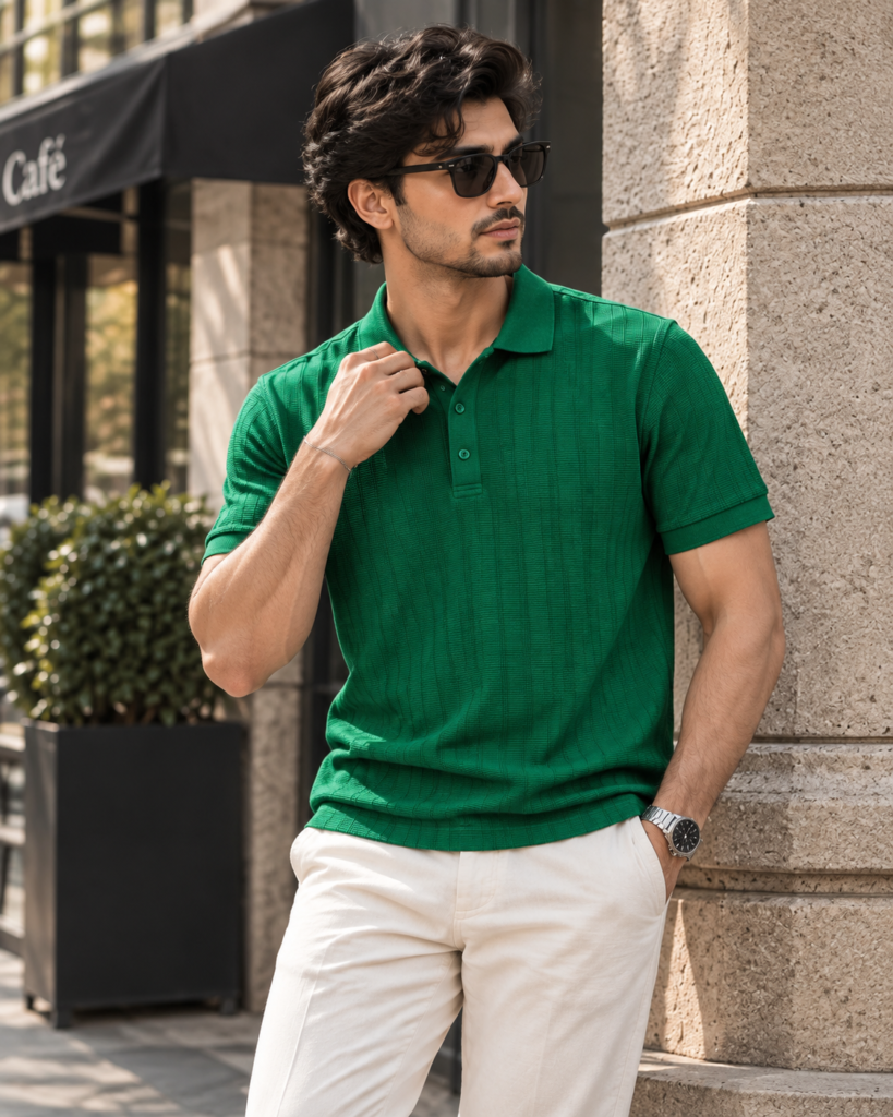 Zara Ottoman Old Money Polo – Green For Men