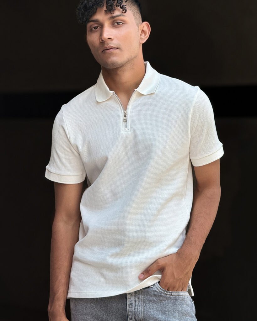 Boss Waffel Old money Polo - White Arizalife Mens polo