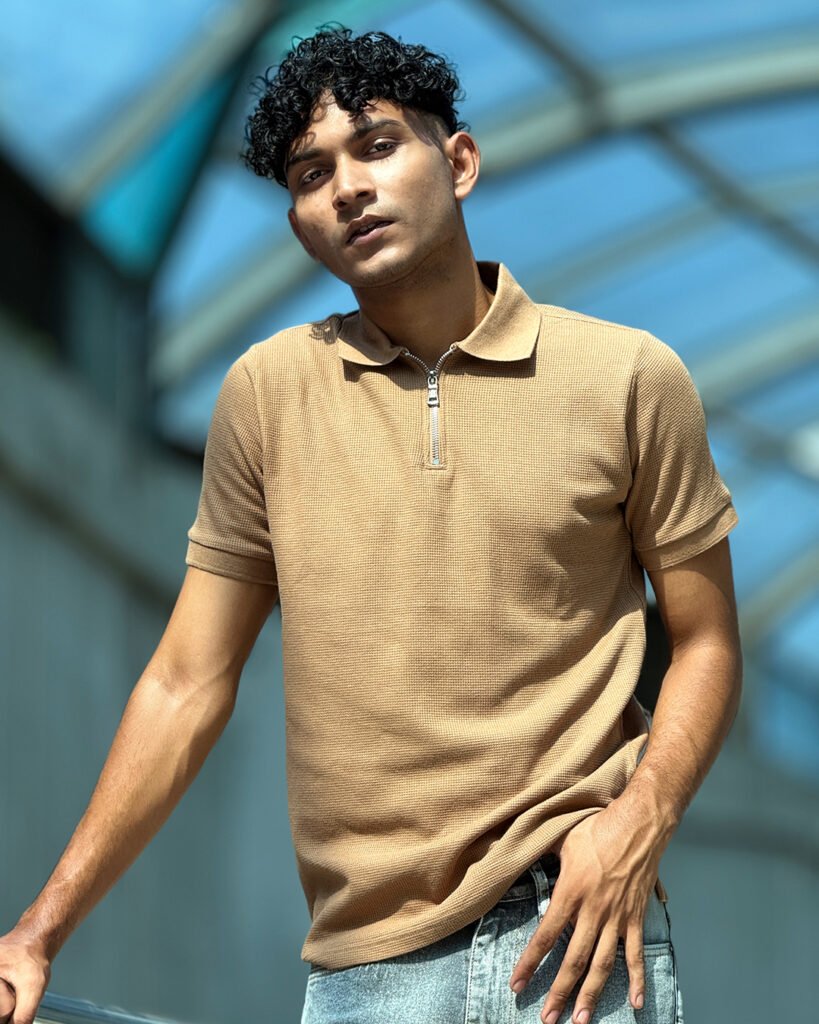 Boss Waffel Old money Polo – Brown Arizalife Mens polo