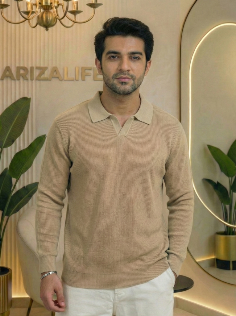 Mens Full Sleeve Sweater Polo