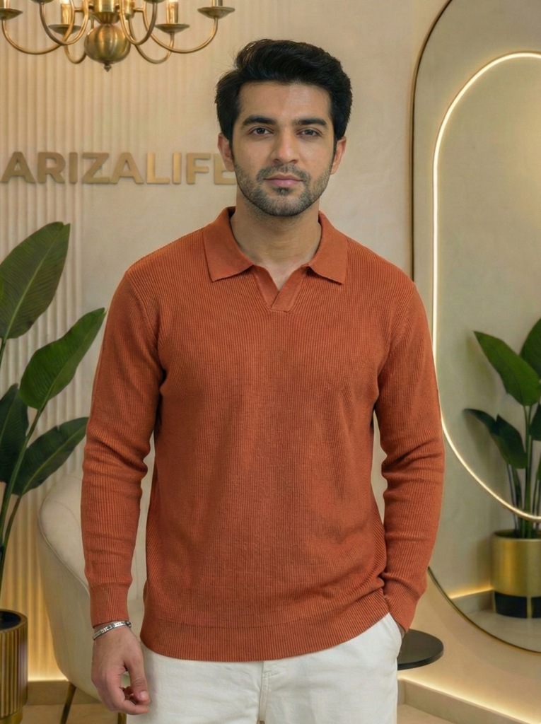 Mens Full Sleeve Sweater Polo