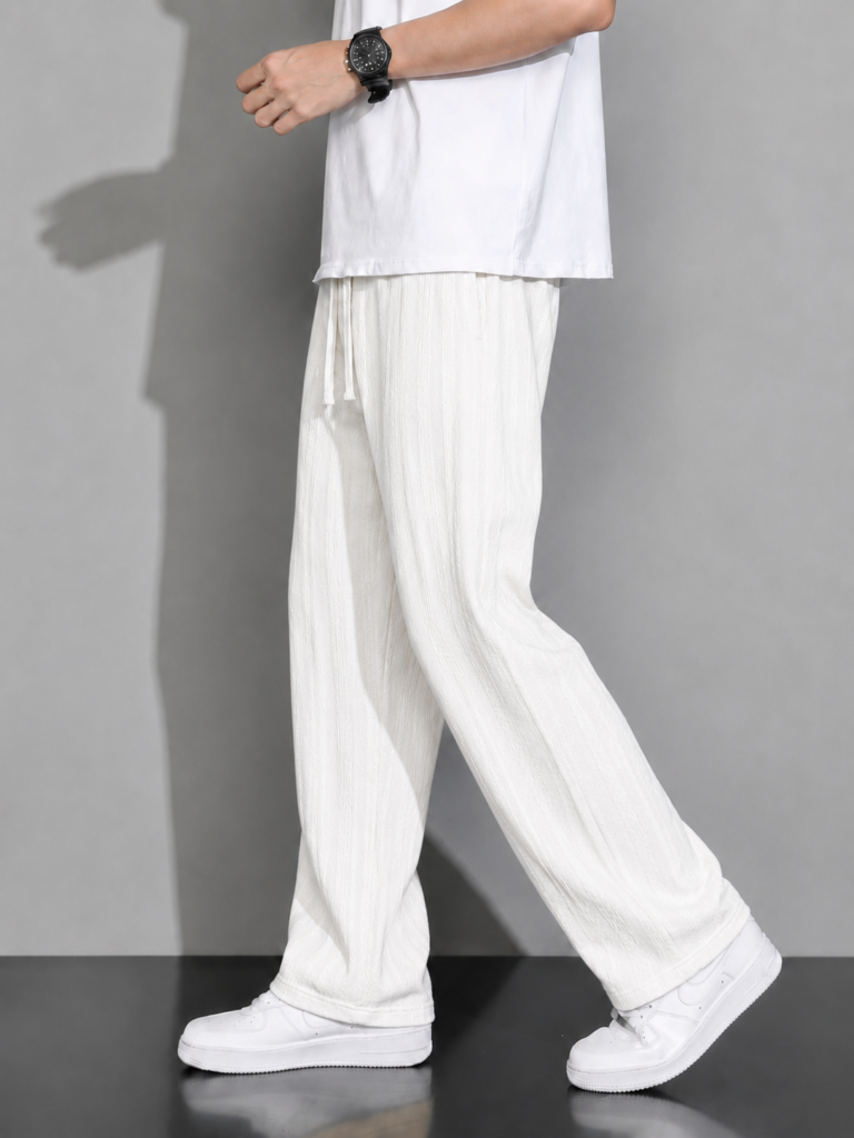 Cotton Men's Baggy Trouser – White