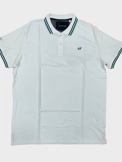 Premium white polo shirt with yarn dyed collar for men in Bd1