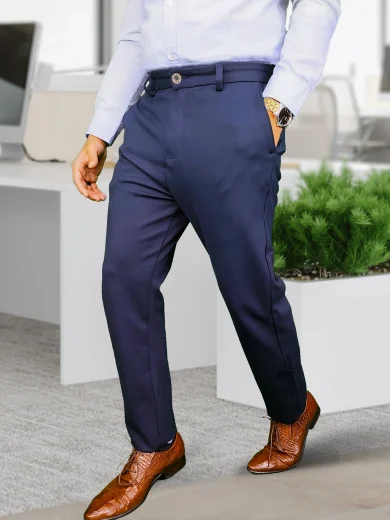 Premium Navy Blue Mens Formal Pants